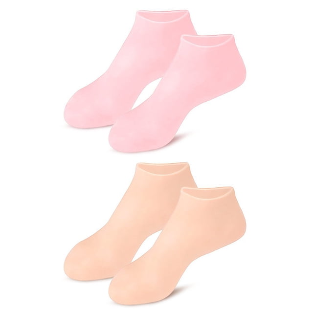 Calcetines Silicona para Pedicura Herramienta para Aliviar El Dolor Pies Secos Y Agrietados (color Piel) 1 Par