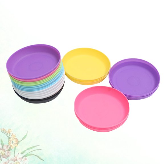 OFFIGAM Set of 20 Round Plastic Flowerpot Holders for Indoor and Outdoor Use, Stable Plant Pot Supports