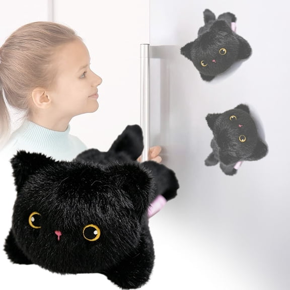 Magnetic Plush Cat Car Decor, Kawaii Plush Cat Car Magnet - 14cm Cute Magnetic Stuffed Animal Ornament for Cars Exterior, Side Mirror, Dashboard & Refrigerator, Funny Cats Lover Gift