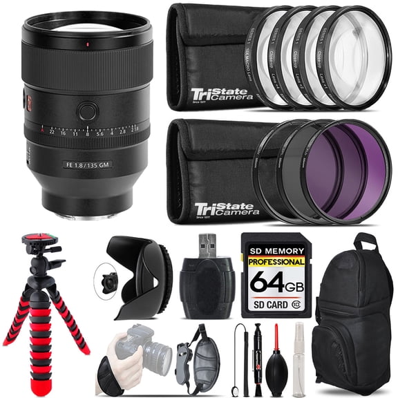 Sony FE 135mm f/1.8 GM Lens  Macro Filter Kit & More - 64GB Accessory Kit (International Version)