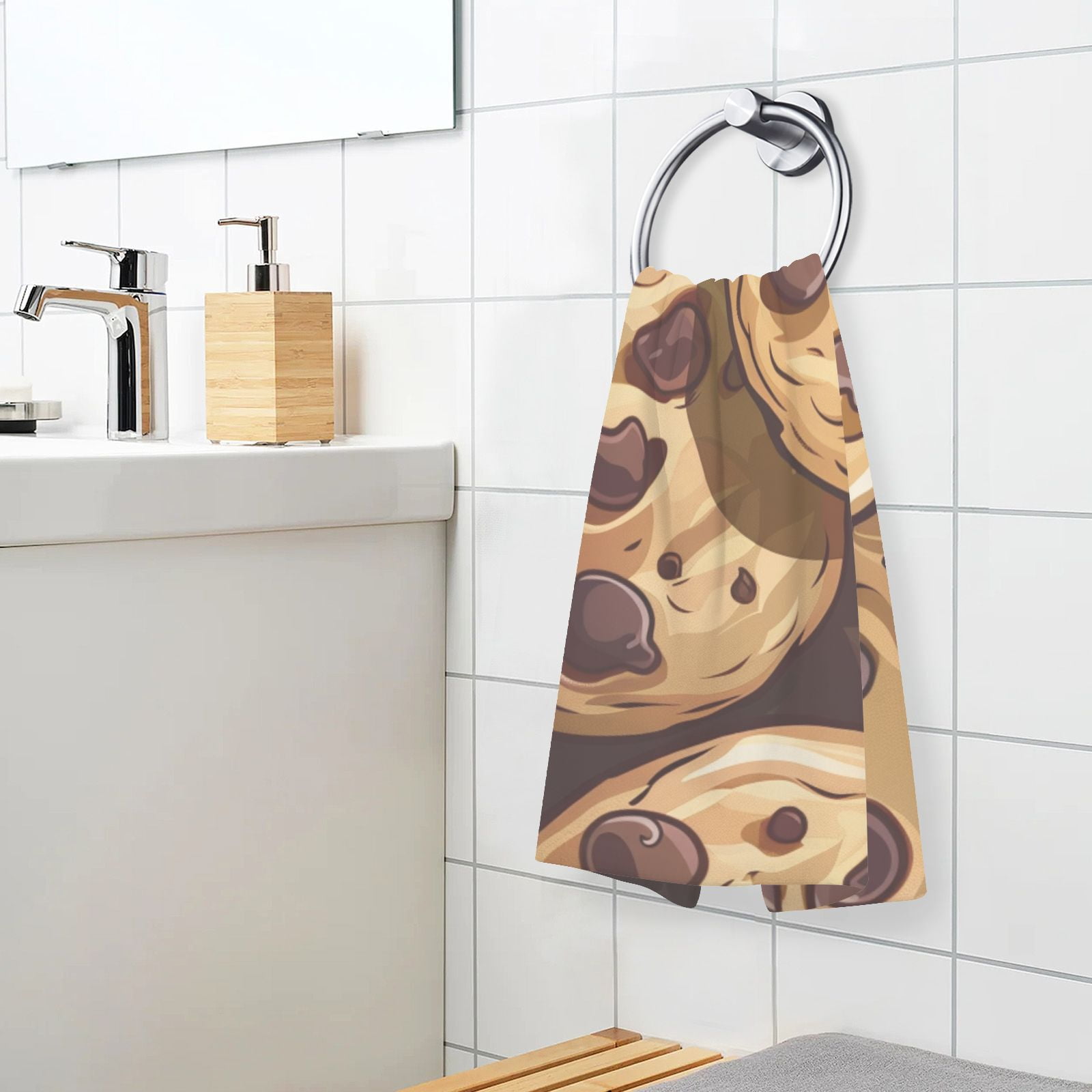 Chocolate Chip Cookies Hand Towels Cotton Bath Towels Large Face Towels Absorbent for Bathroom 2 Packs