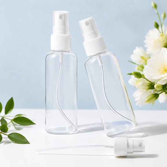 10PCS Small Spray Bottle, Plastic Travel Spray Bottle for Liquids, Refillable Hand Spritzer Bottles for Liquids, Clear Alcohol Spray Bottles with Small Funnel and Bottle Labels(2oz/50ml)
