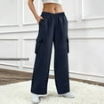 thumbnail image 5 of yievot Wide Leg Sweatpants for Women, Fleece Loose Fit Open Bottom Lounge Womens Cargo Sweatpants with Pockets, 5 of 7