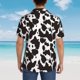 thumbnail image 4 of Fotbe Cow Skin 2 Camisa Hawaiana para Hombre Unisex – Camisa Casual de Verano con Botones de Manga Corta de Algodón y Lino,XX-Large, 4 of 7