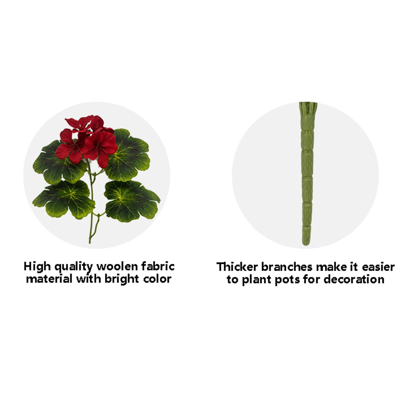 Artificial Geraniums (8 Pack) - 18 Inch Silk Geranium Flower Bushes, Lifelike for Garden, Wedding, Home Decor - Indoor/Outdoor Planter & Pot Arrangements