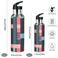 thumbnail image 2 of Yayeee 20oz Insulated Water Bottle Double Wall Stainless Steel with Flip Straw Lid, Pink Geometric, 2 of 7