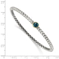 thumbnail image 2 of Sterling Silver w/14k London Blue Topaz Bangle, 2 of 2