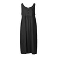 thumbnail image 6 of Breaise Cotton Linen Sleeveless Dresses for Women 2024 Sexy V Neck Button Up Dresses Solid Loose Fit Midi Dresses Casual Summer Beach Dresses Black L, 6 of 6