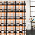 thumbnail image 3 of Orange Black Plaid Waterproof Fabric Shower Curtain,Farmhouse Orange Black Checkered Waterproof Fabric Shower Curtain for Bathroom Curtains Bathtubs Hotel Shower Curtains with 12 Hooks Long 72x78in, 3 of 8