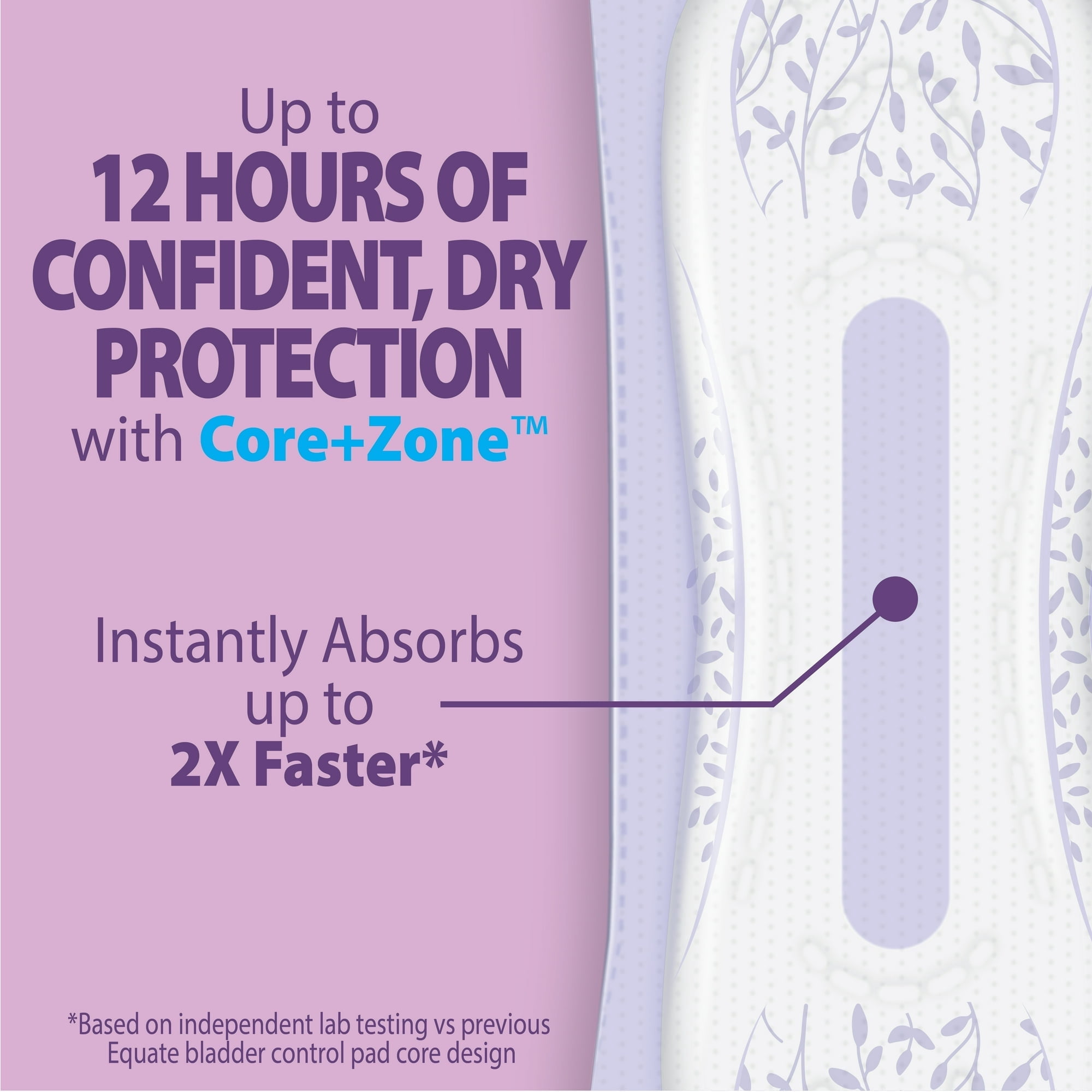 Options Women's Incontinence Pads, Ultimate Absorbency, Long Length (102 Count), Compare to Poise®