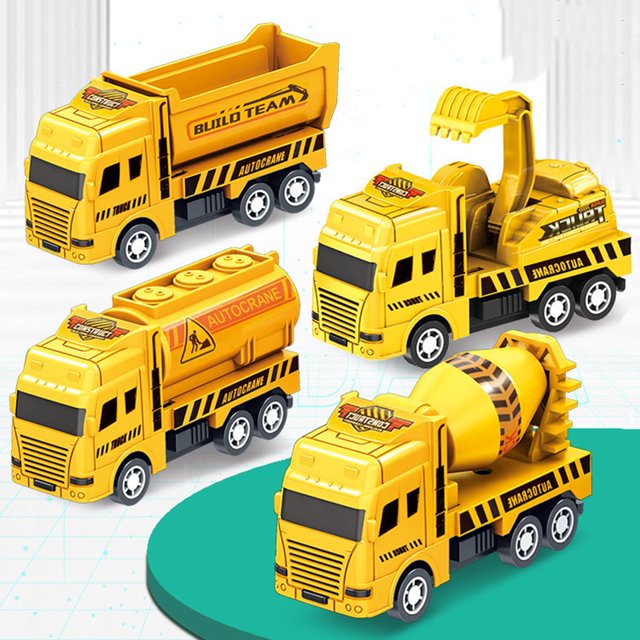 Educational Children's Toy Engineering Military Fire Engineering Team Sanitation Vehicle Model Mini Cars GiftB He Qiyong unisex