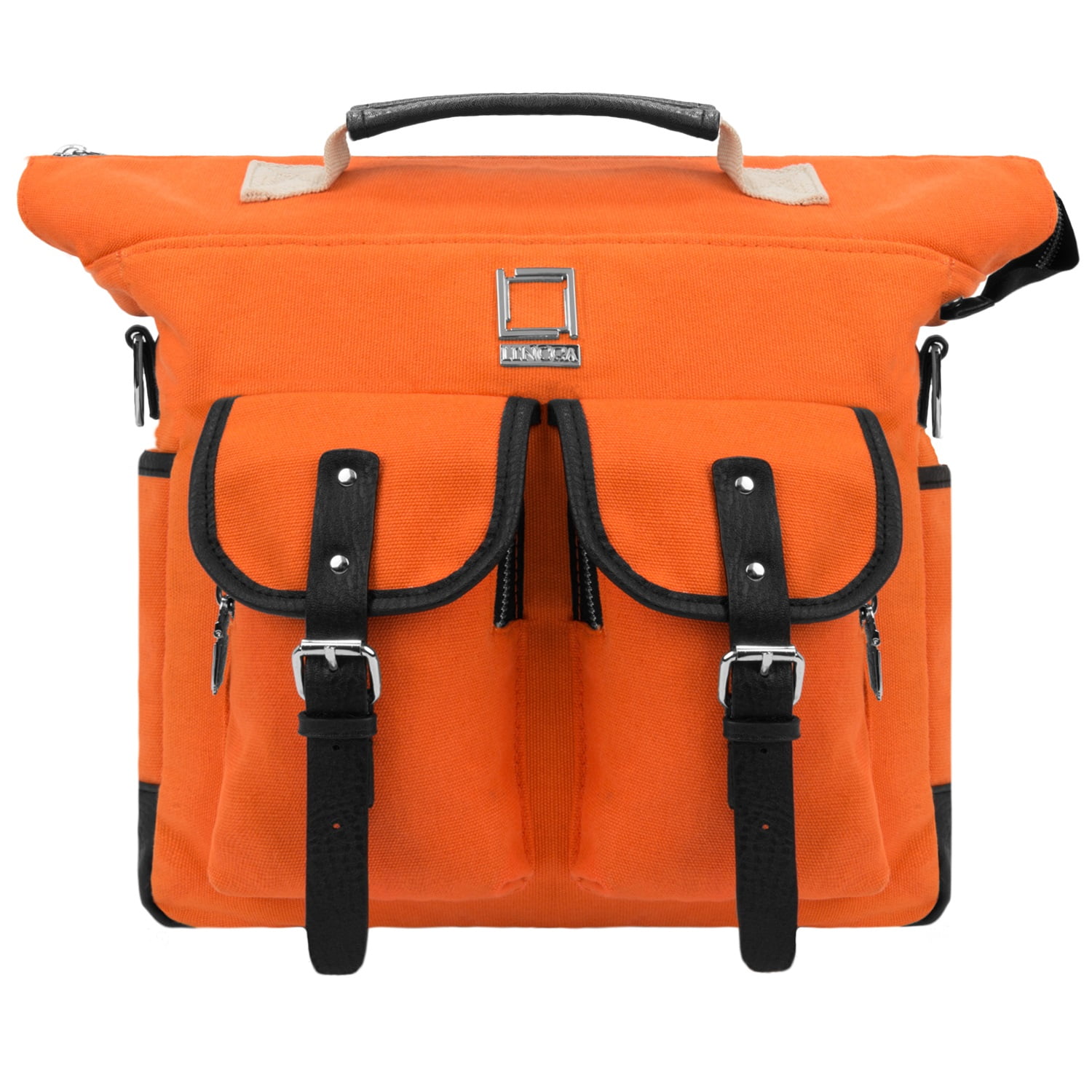 Versatile Canvas Backpack with Top Handle – Unisex Square Design for School, Travel, and Daily Use