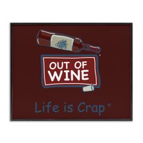 Stupell Industries Out Of Wine Bottle Novelty & Humor Painting Black Framed Art Print Wall Art, 30 x 24