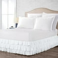 thumbnail image 2 of CCNY 14" Inch Drop Multi Ruffled Bed Skirt California King Size 100% Microfiber Made White Color, 2 of 6