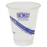 Eco-Products EP-CR12 20-Packs/Carton 12 oz. BlueStripe 25% Recycled Content Cold Cups - Clear/Blue