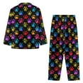 thumbnail image 7 of FOR U DESIGNS Hippie Dog Footprint Pajamas Sets for Women 2 Piece Size XL Pants Button Up Sleepwear Long Sleeve V-neck Tops for Womens Nightwear Sets Button Front, 7 of 7