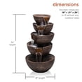 thumbnail image 4 of Alpine Corporation 5 Bowl Tiered Waterfall Fountain w/LED Light, 34 Inch Tall, 4 of 12