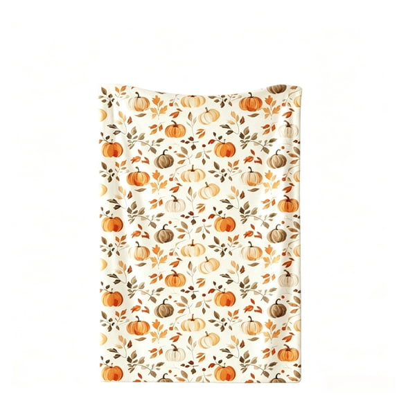 Fall Blanket Pumpkin Throw Blanket Maple Leaves Cozy Soft Plush Warm Fall Bedding Stuffed Gifts for for Living Room Couch Bed Chair (27.5x40 Inch)
