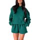 thumbnail image 3 of Traje Deportivo Trajes de 2 piezas para mujer Conjunto de 2 piezas de color sólido Conjunto suelto Ropa de exterior para mujer Cgtredaw L Verde para Mujer, 3 of 9