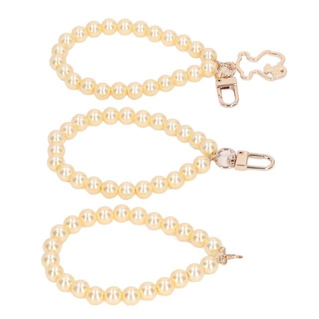 Cordón De Muñeca De Mano Perla, Cadena De Teléfono Perla De Varios Estilos Para Decoración YLSHRF H11 amarillo marfil