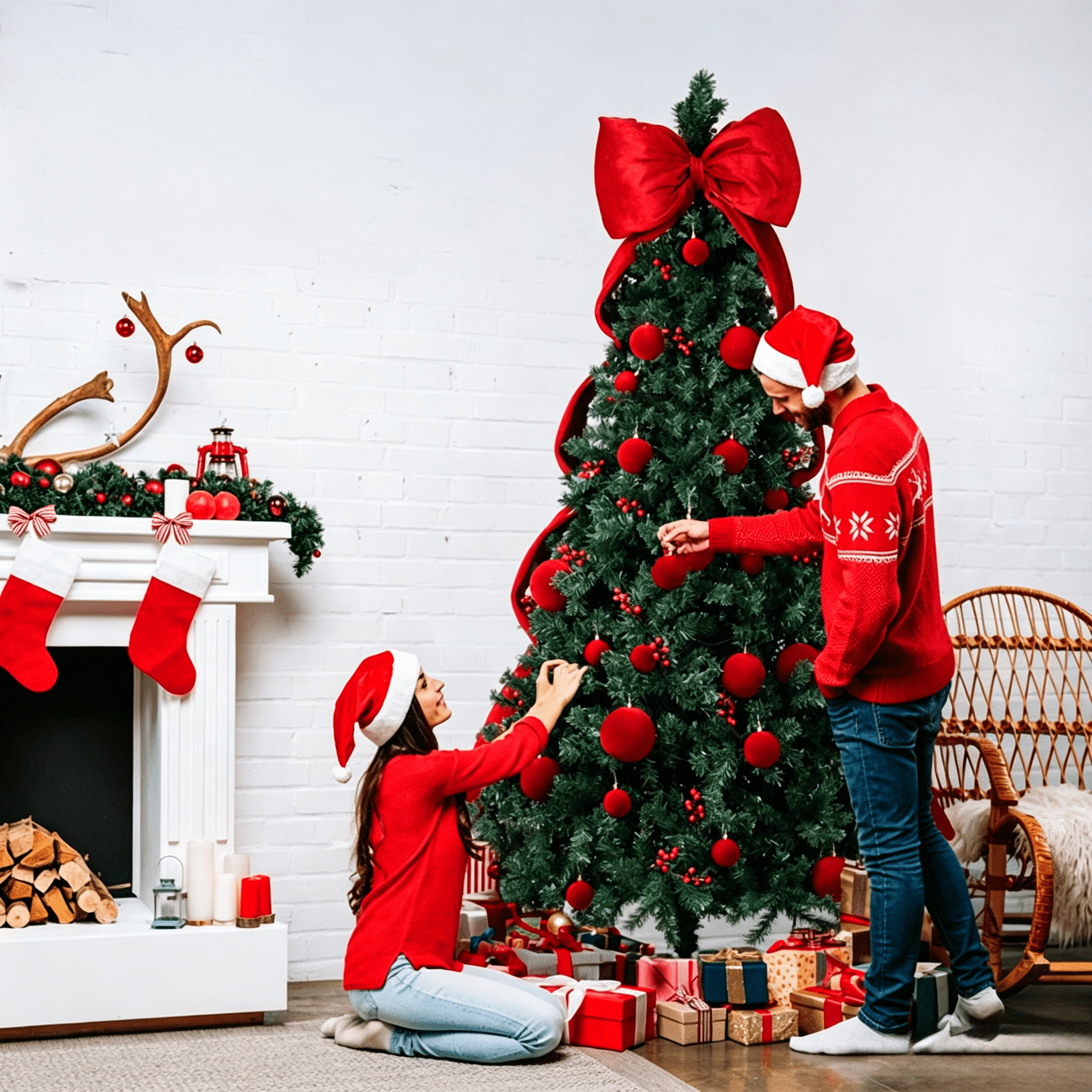 7.5FT Christmas Tree, Dark Green PVC with 1600 Branch Tips, 300 Warm White LED Lights, Easy Setup with Reinforced Metal Stand