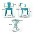 thumbnail image 3 of Collins Iron 3-Piece Outdoor Bistro Set, Matte Blue, 3 of 12