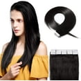 thumbnail image 1 of AmPm Hair Extensions for Women Tape In 20pcs 22 Inch 50g /Medium Brown/ Ombre 100% Remy Human Hair Balayage Rooted Hair Invisible Seamless Skin Weft Double Side Tape Hair, 1 of 7