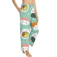 thumbnail image 2 of Uemuo Kawaii Sushi Pattern Women's Wide Leg Palazzo Lounge Pants with Pockets Light Weight Loose Comfy Casual Pajama Pants-Medium, 2 of 9