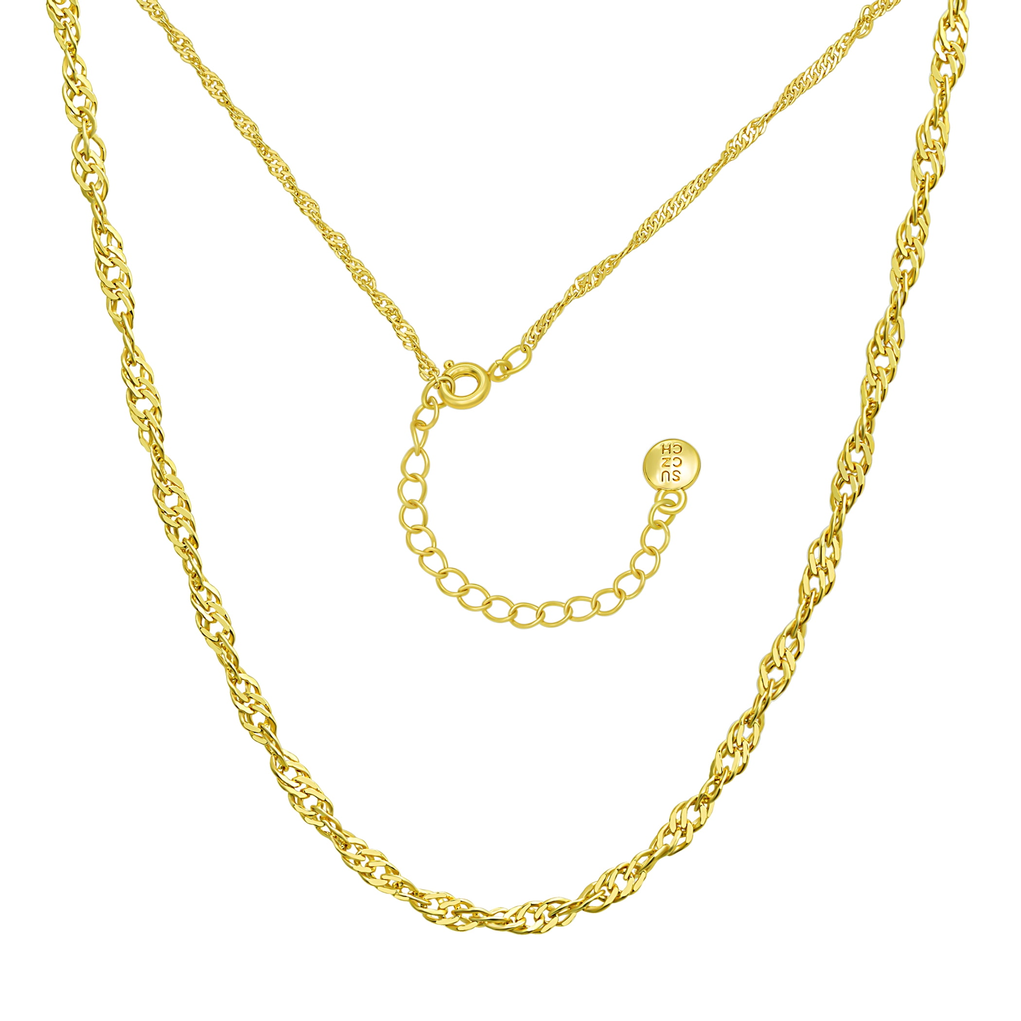 Believe by Brilliance Women's Daisy Double Necklace Set in 14KT Gold Flash Brass
