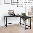 thumbnail image 4 of Vinsetto 66 Inch L-Shaped Computer Desk Large Size Corner Table PC Laptop Study Workstation, for Home Office, Black, 4 of 10