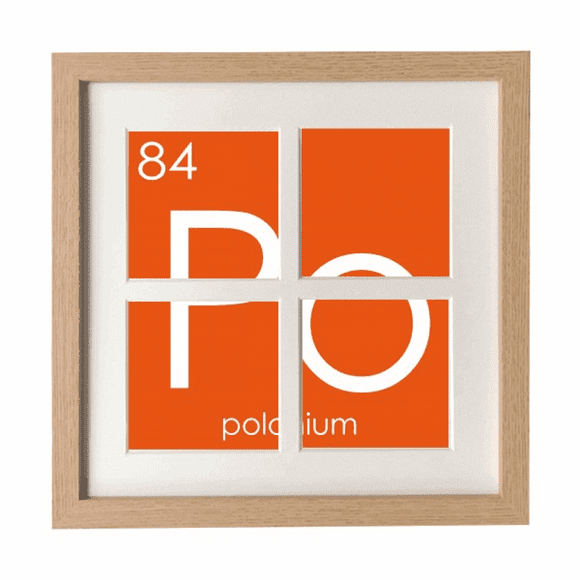Chestry Elements Period Table Semetal Polonium Po Frame Wall Tabletop Display 4 Openings Picture