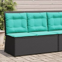 vidaXL Reclining Patio Bench with Cushions Black Poly Rattan