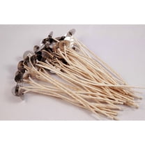Jess Mae HTP Candle Wicks - 50 ct - 6 Inches - Custom Assemblies (Pre-Waxed with Sustainer Tabs) - for DIY Candle Making Supplies - Made in USA - Hand Counted by US Veteran (HTP-105)