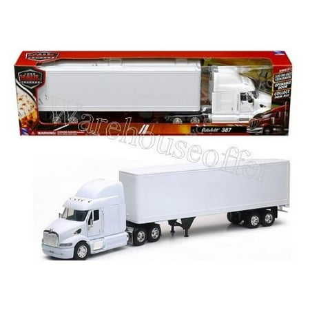 NEW 1:32 NEWRAY TRUCK & TRAILER COLLECTION - PETERBILT 387 TRAILER SEMI PLAIN WHITE Diecast Model By NEW RAY