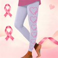 thumbnail image 2 of Breast Cancer Awareness Leggings For women Pink Ribbon Heart Print High Waist 4-Way Stretch Soft Leggings for Workout Gym Casual, 2 of 5