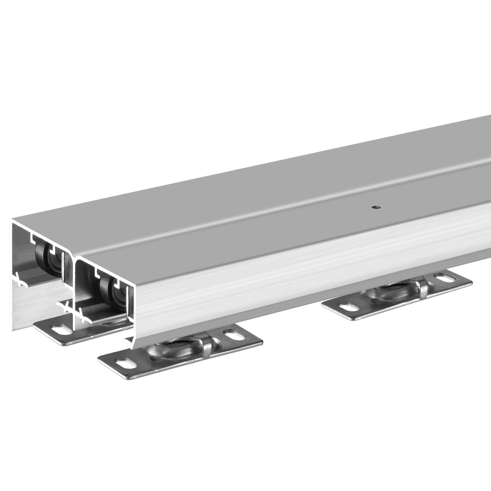 5ft Bypass Sliding Door Hardware Kit, 150 lbs Capacity, 3-Wheel Hangers, Aluminum Alloy, for Closet Doors Storage