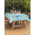 thumbnail image 2 of Outdoor Tablecloth with Umbrella Hole & Zipper, Teal Starfish Coastal Rectangle Tablecloth 60x84 Inch, Summer Coral Shell Beach Nautical Patio Table Cover Waterproof Table Cloth for Picnic/Party, 2 of 7