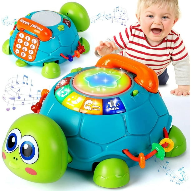 Baby Toys 6 to 12 Months Boy Girl Gifts, Infant Light Up Musical Turtle