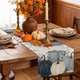 thumbnail image 6 of Navy Blue Pumpkin Fall Table Runner - 60 Inch Long Rustic Autumn Harvest Thanksgiving Cotton and Linen Blended Dress Scarves Farmhouse Table Runner for Kitchen Dining, Coffee Table, 13" x 60", 6 of 8