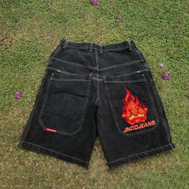 2024 Y2k hombres pantalones cortos estampado Harajuku pantalones vaqueros holgados para hombres Hip Hop pantalones cortos casuales verano otoño pantalones cortos vaqueros góticos S-3XL