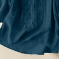 thumbnail image 6 of Kogui Linen Tops for Women 3/4 Sleeve Summer Boho Peasant Blouses Dressy Casual Bohemian Tunic Shirts (Dark Blue,XXXL), 6 of 7