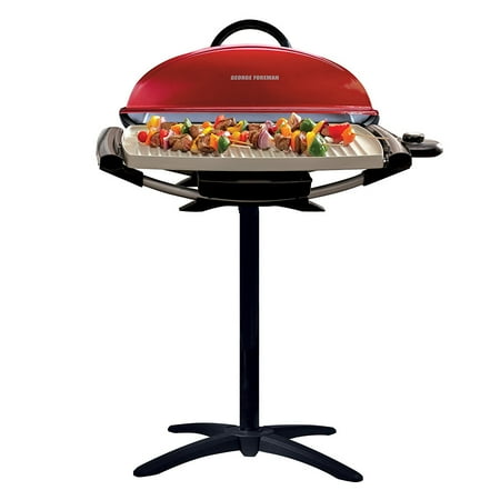George Foreman Indoor Outdoor 12 Serving Electric Grill With George Foreman Indoor Outdoor 12 Serving Electric Grill With Ceramic Plates Red