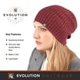 thumbnail image 7 of Wool Rib Knit Beanie Hat for Men or Women - Super Soft Merino Wool - Made in The USA - Burgundy, 7 of 7
