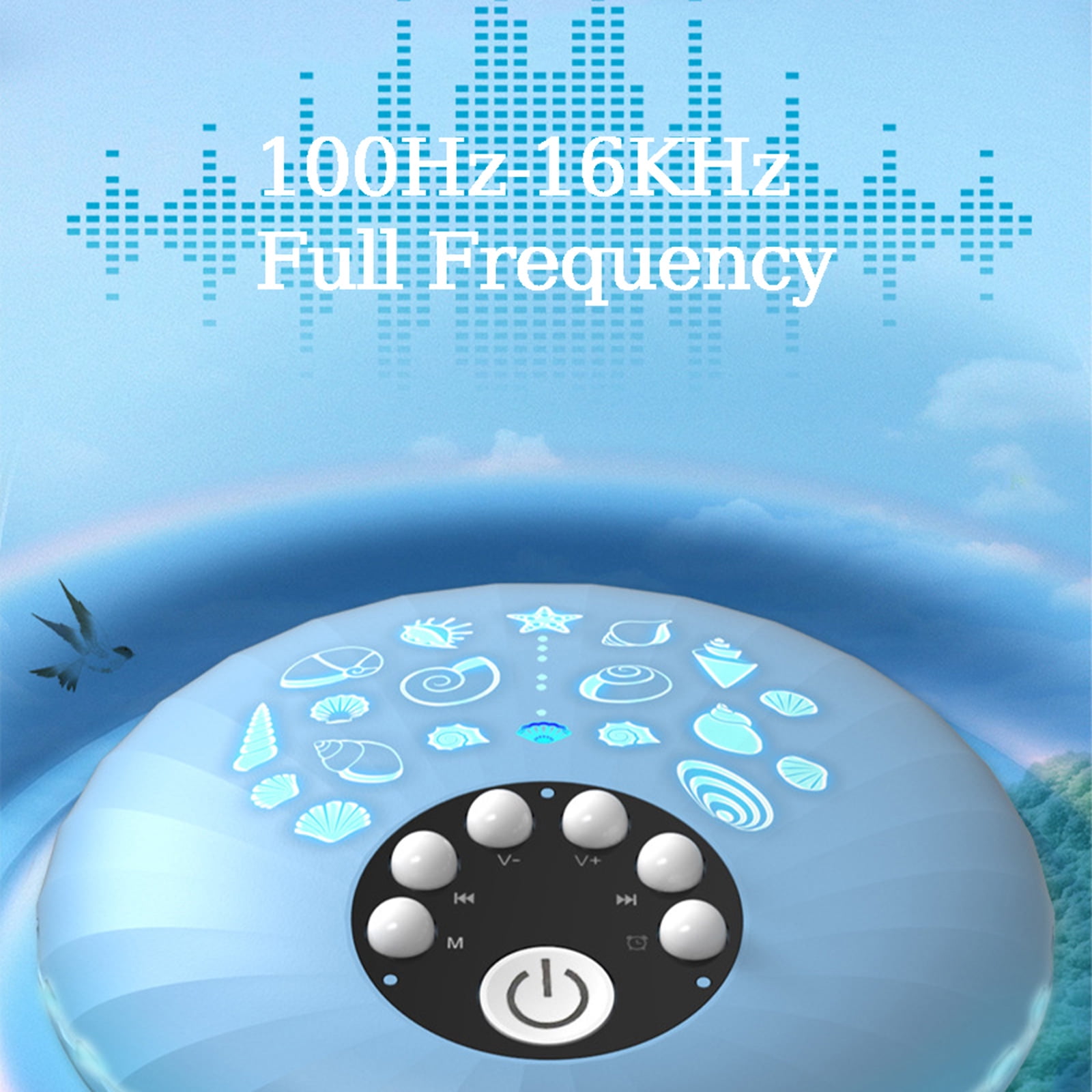 URTERYSER Portable White Noise Machine Aid with Night Light Easy to Use Baby Sound Machine for Sleep Improvement Blue