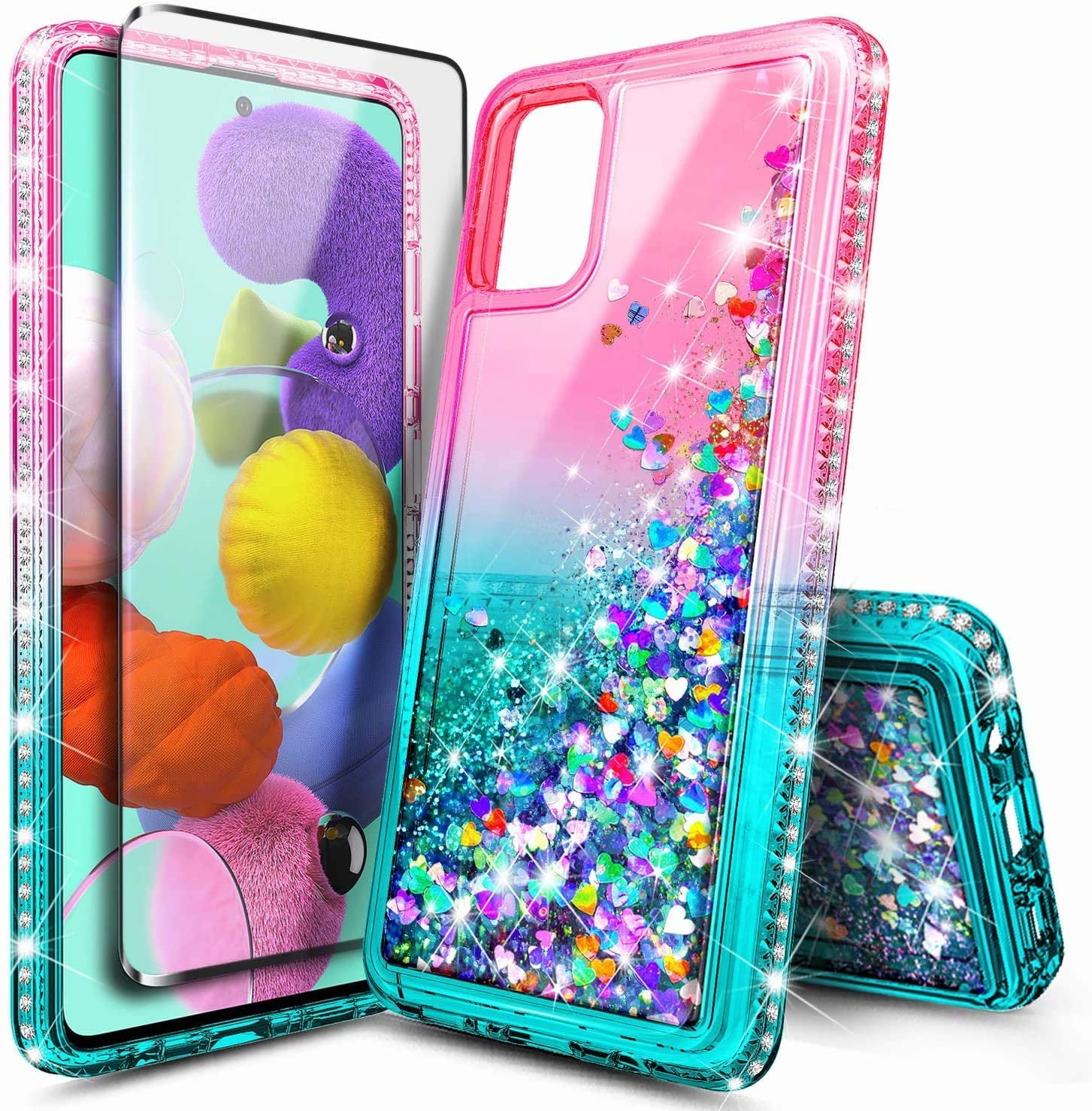For Samsung Galaxy A71 5G Glitter Cute Phone Case Girls w