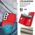 thumbnail image 7 of ELEHOLD Case for Samsung Galaxy S22 Plus,Business PU Leather Stand Case with Card Holder & Ring Holder,Red, 7 of 7