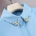 thumbnail image 5 of LoudSung Fake Collar Detachable Half Shirt Blouse False Collar Elegant Crystal Decorative Pure Color for Women Girls, 5 of 7
