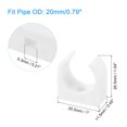 thumbnail image 2 of Uxcell 50Pack U-Shaped Water Pipe Clamps, PPR Pipe Clamps Clips Fit for 20mm/0.79" OD Water Pipes, White, 2 of 6