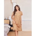 thumbnail image 2 of Ekouaer Nightgowns for Women with Pockets Button Front Short Sleeve House Dresses Floral Print Mumu Dress, 2 of 6