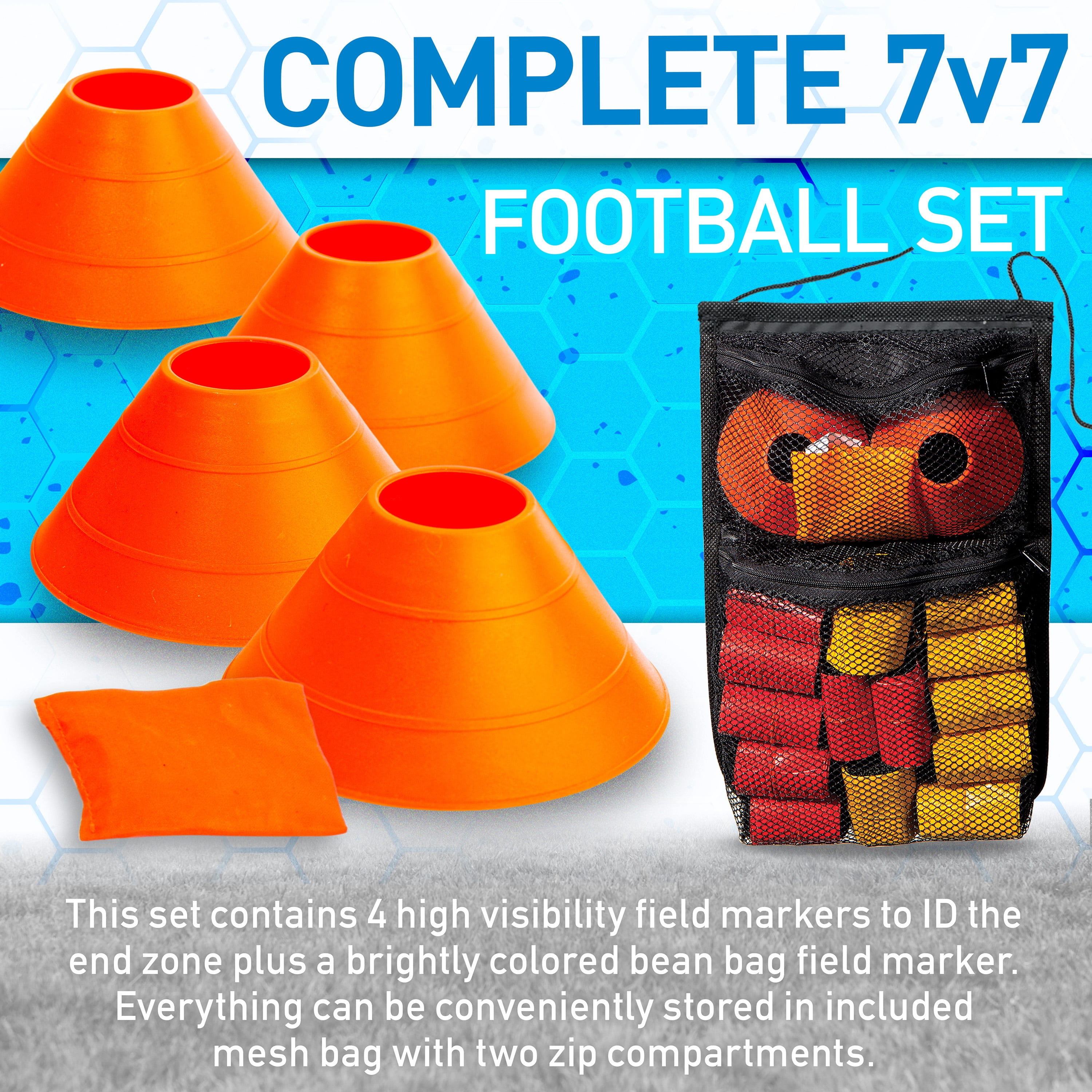 Franklin Sports Complete 7 Person Flag Football Set with Carry Bag